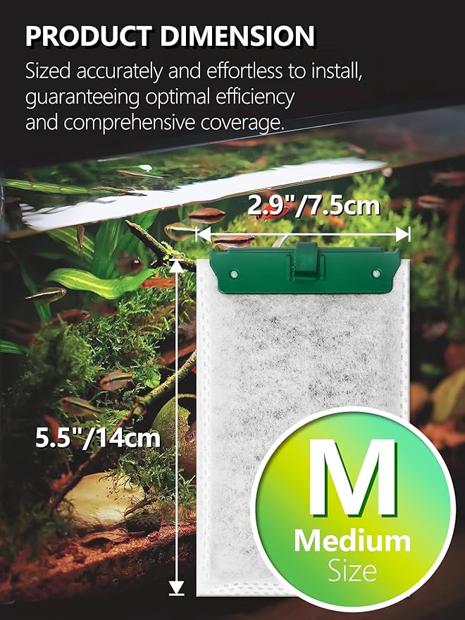 Medium Aquarium Filter Cartridges Compatible with Tetra Whisper Bio-Bag Filters, Fish Turtle Tank Assembled Filters for Tetra Whisper Power Filter 10i IQ10 PF10 & ReptoFilter (Medium-6 Pack)