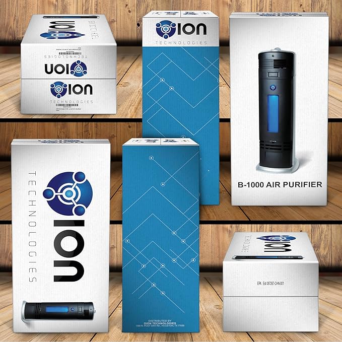 B-1000 Permanent Filter Ionic Air Purifier Pro Ionizer with UV-C, New (Black)