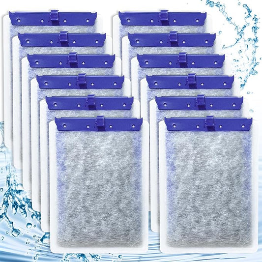 12-Pack Filter Cartridges Large Compatible with Tetra Whisper Bio-Bag Aquarium Filters, Fish Tank Filters Replacement for Aquariums for Whisper Filter 20i 40i/ IQ 20 30 45 60/ PF20 30 40 60