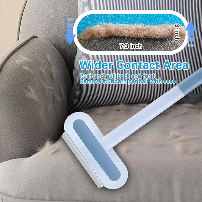 4 in 1 Pet Hair Removal Tool, Multifunctional Pet Hair Remover, Cat and Dog Hair Remover Brush Reusable with 23in Long Handle for Furniture, Couch, Carpet, Clothes