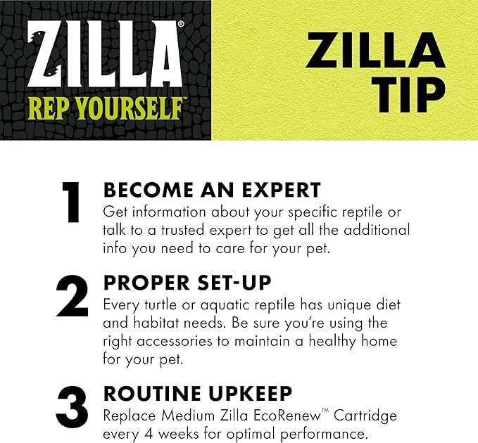 Zilla Aquatic Reptile Internal Filter with SmartClean Technology, for Turtles and Aquatic Reptiles, Medium