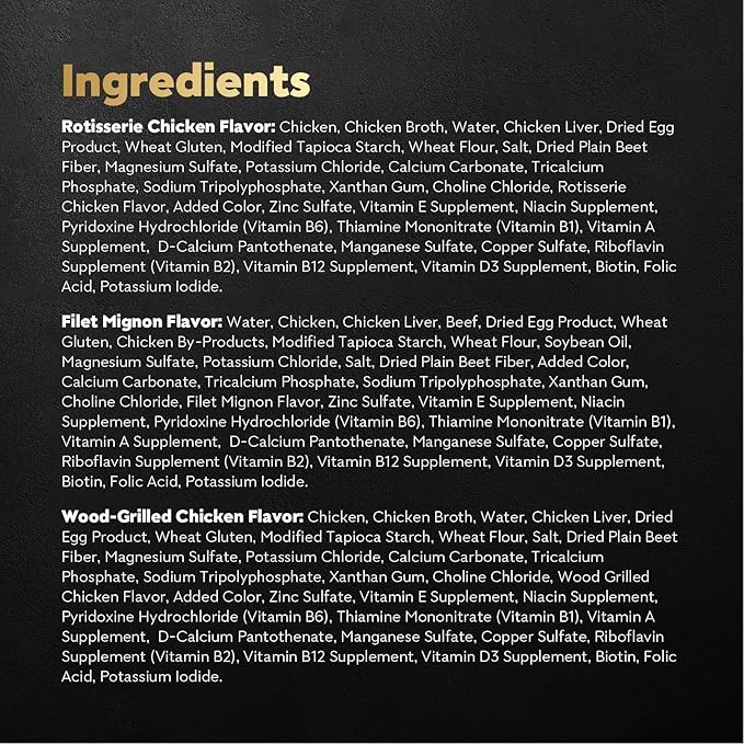 Cesar Filets in Gravy Wet Dog Food Filet Mignon Flavor, Rotisserie Chicken Flavor, and Wood-Grilled Chicken Flavor Variety Pack, 1.76 oz. Mini-Pouches (40 Count, Pack of 1)