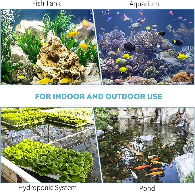 Pawfly Aquarium Air Pump Oxygen Pump for 10-200 Gallon Fish Tanks Buckets Dual Outlet Adjustable Ultra Quiet Aerator Pump with Accessories