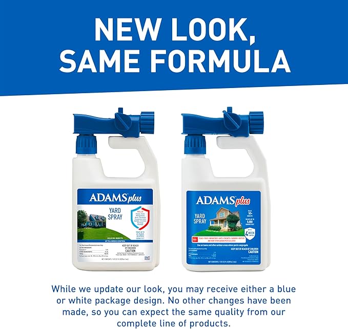 Adams Plus Yard Spray ; Kills Mosquitoes, Fleas, Ticks, Ants, And Many Other Listed Nuisance Pests in Outdoor Areas ; Treats Up to 5,000 Square Feet ; Easy To Use Hose-End Spray ; 32 Fl Oz