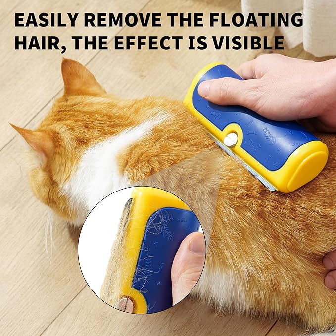 Dog Brush for Shedding, Deshedding Grooming Tool for Dogs & Cats, Pet Hair Remover, Cat Deshedding Comb, Professional Grooming Tool, Easy to Clean, Pet Grooming Brush for Dogs and Cats