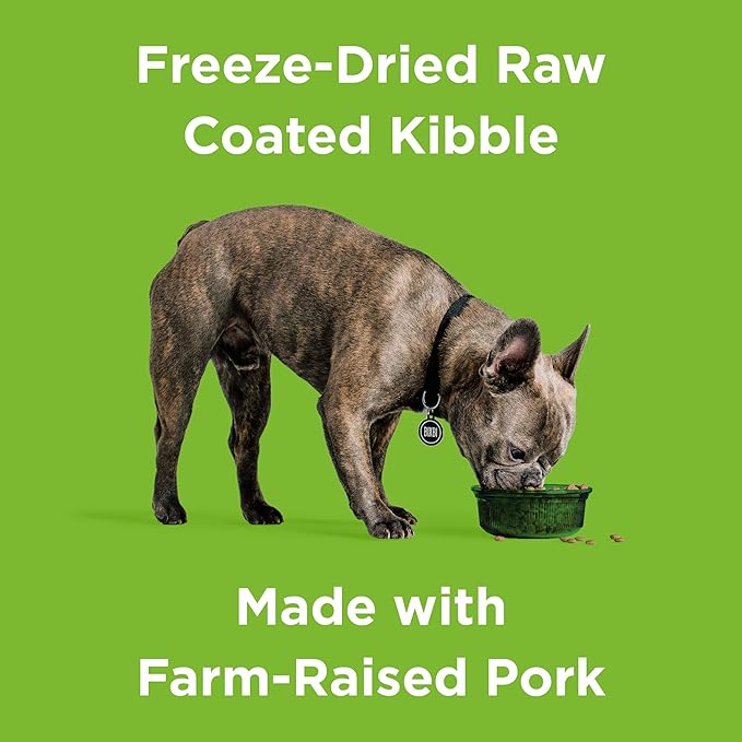 BIXBI Rawbble Dry Dog Food, Pork, 24 lbs - USA Made with Fresh Meat - No Meat Meal & No Corn, Soy or Wheat - Freeze Dried Raw Coated Dog Food - Minimally Processed for Superior Digestibility