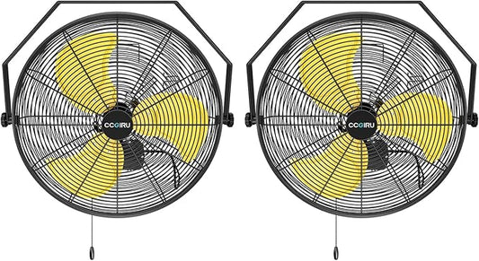 5400 CFM 20" Outdoor Wall Mount Fans with 2 Pack, High Velocity 3-Speed Waterproof Professional Outdoor Fan, Heavy Duty Industrial Wall Fan for Patio, Commercial, Gazebo, and Garage, UL Listed