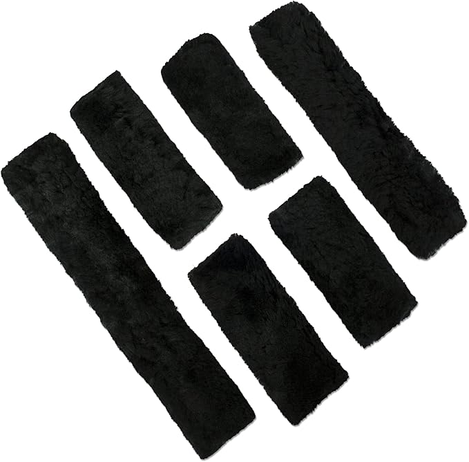 ECP Equine Comfort Products Merino Sheepskin Halter Fleece Set for Horses, 100% Natural Wool, Chafe Protection, Breathable Relief & Cushioned Comfort, Machine Washable, 6-Piece Set