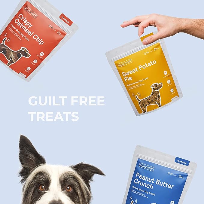 Sweet Potato, Oatmeal & Peanut Butter Dog Training Treats Variety Pack of 3 Human Grade Grain Free Cookies Made in USA