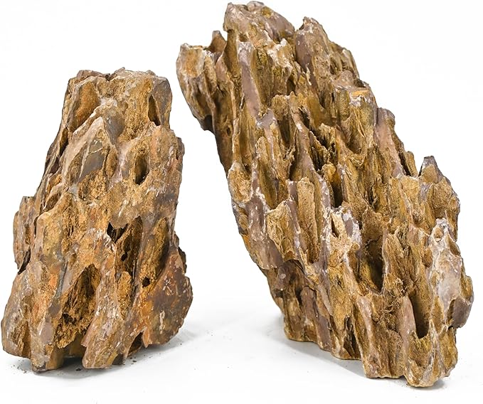 Unocho Aquarium Stone Rocks Dragon Stone Rock 10LB Aquarium décor Rocks Aquascaping Stone Fish Rocks for Aquariums Landscaping Model Tank Decoration-2-6 inches