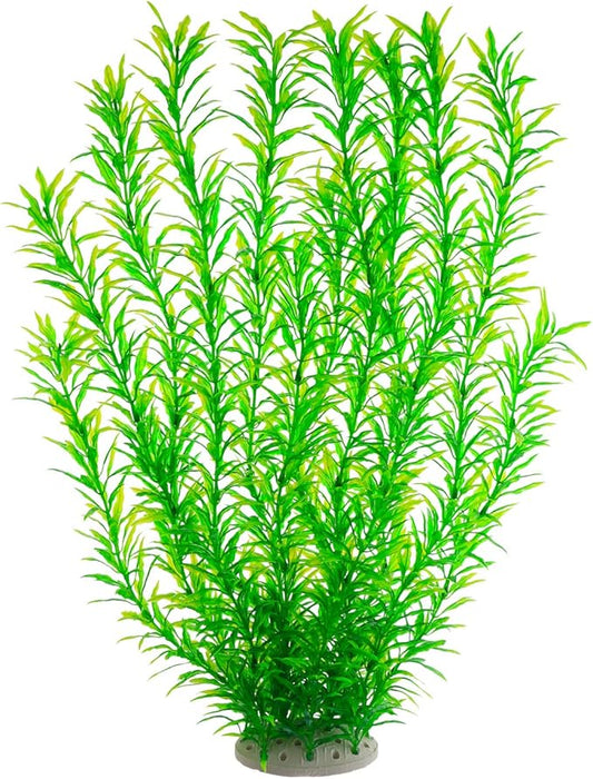 Aquarium Plastic Plants Large, Artificial Plastic Long Fish Tank Plants Decoration Ornaments Safe for All Fish 21 Inches Tall (J07 Green)
