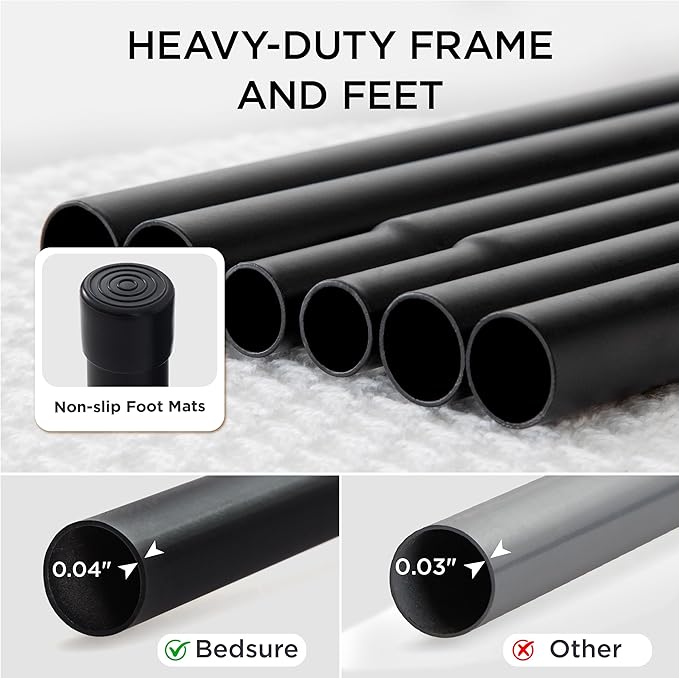 Bedsure Outdoor Elevated Dog Beds for Small Dogs, Portable Indoor & Outdoor Cooling Raised Cot Pet Hammock Bed with Skid-Resistant Feet, Frame with Breathable Mesh, Grey, 35 inches