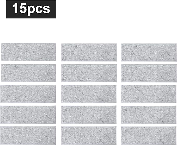 COSY HOMEER Edging Stair Treads Non-Slip Carpet Mat 28inX9in Indoor Stair Runners for Wooden Steps, Edging Stair Rugs for Kids and Dogs, 100% Polyester TPE Backing (15pc, Grey)