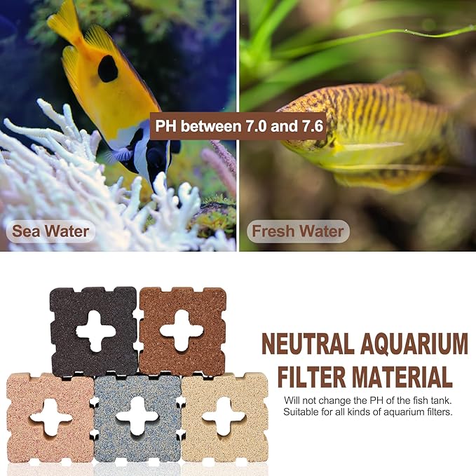 RealPlus Aquarium Filter Media 40pcs Bio Ceramic Brick for Marine and Freshwater Aquarium Canister Filter Pond Fish Tank (1.8" x 1.8" x 1.1")