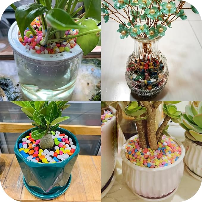 Blue Pebbles for Crafts, 0.9 Pound Natural Polished Aquarium Gravel, Decorative Pebbles for Indoor Plants, Turtle Tank, Vase, Succulents Cactus, Garden Landscaping