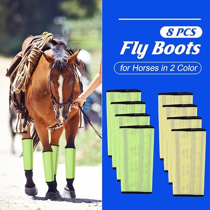 8 Pcs Mesh Fly Boots for Horse Breathable Mesh Horse Boots Protective Horse Leg Wraps Horse Leggings for Preventing Flies and Mosquitoes Bites (Light Pink, Dark Pink)