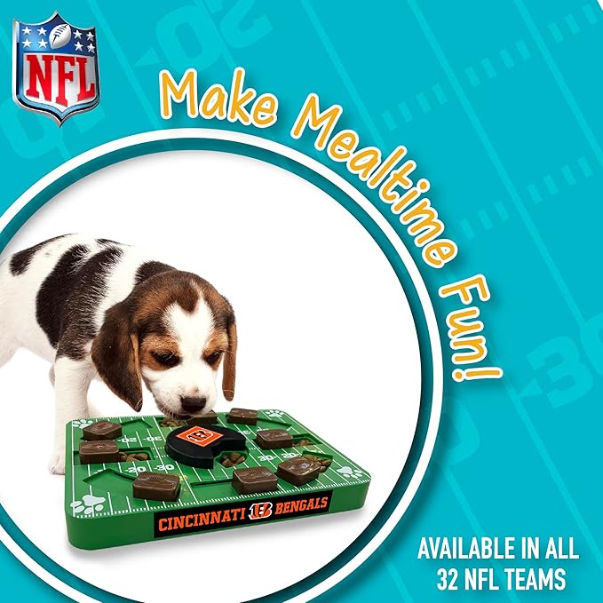 Pets First NFL Cincinnati Bengals Puzzle Toy, Puzzle Treat Dog Toy, Interactive Dog Treat Toy, Dog Puzzle