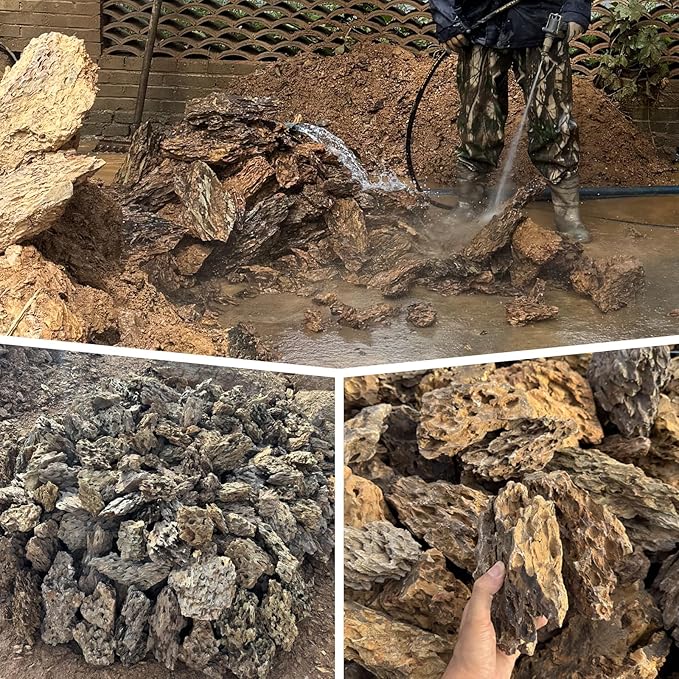 Natural Rock Stone 10LB Fish tank rock for Aquarium Landscaping Models Fish Tank Decoration, Freshwater Planted Aquariums and Amphibian enclosures-2-6 inches