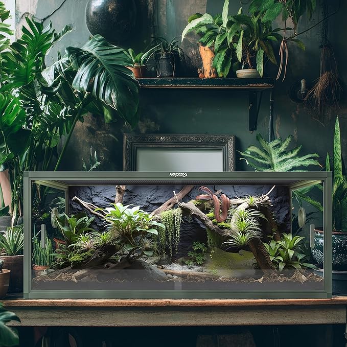 85 Gallon Reptile Tank, Front Opening Snake Tank for Easy Maintenance, Reptile Enclosure with Top Screen Ventilation 48''x24''x18''