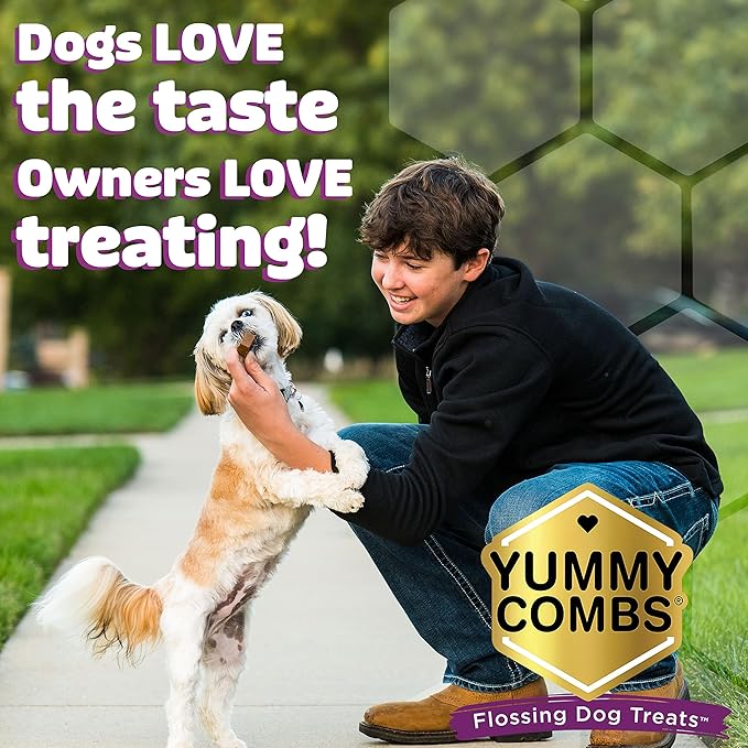 Dog Dental Treats – Vet VOHC Approved – Delicious Chicken Protein – Removes Tartar with Cleaning Comb Shape – Dental Dog Treats for Small Dogs (12oz, 21 Count)