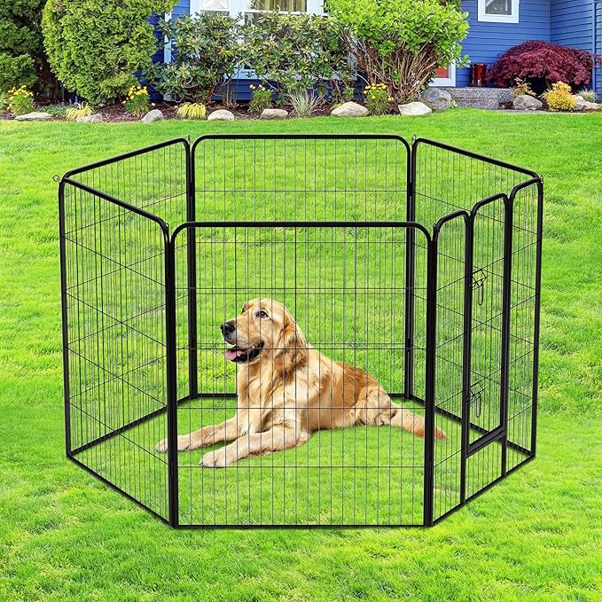 BestPet | Dog Playpen Extender | 40 Inch, 2 Panels | Heavy Duty Metal Pet Exercise Pen | Indoor Outdoor Fence Panels | Rust-Resistant, Removable, Tool-Free Setup | Anti-Skid, Expandable Design