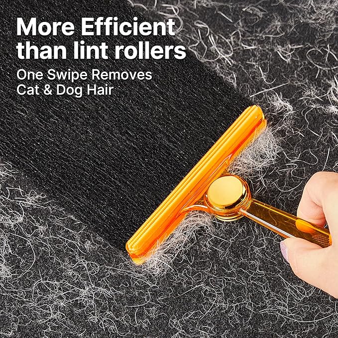 Potaroma Pet Hair Remover Set of 2, Dog Cat Hair Remover, Fur Removal Tool, Portable Carpet Scraper Brush for Carpets, Car Mat Couch, Pet Bed, Furniture Rug