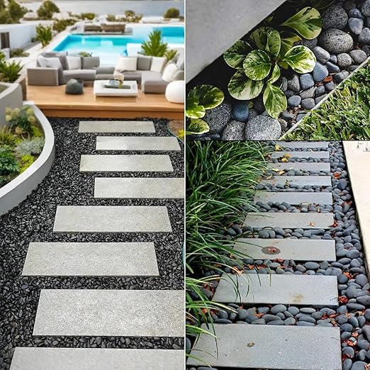 5 lbs Mexican Beach Pebbles, 0.3-0.6 Inch Small Pebbles for Pots Indoor Plants, Succulent, Vase, Fish Tank, Decorative River Rocks for Garden Landscaping, Home Decor, Outdoor Paving, Grey