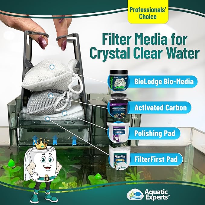 Aquatic Experts Aquarium Filter Floss for Fish Tank Filters - FilterFirst Aquarium Filter Pad - Media Roll for Crystal Clear Water, 12" x 72" by ¾ to ½ Thick