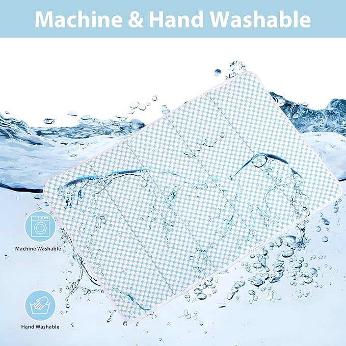 Dog Cooling Mat for Medium Dogs - 30x20 Orthopedic Memory Foam Pet Pad for Summer, QMAX>0.5, Washable Premium Comfort Crate Pad for Your Furry Companion, Blue