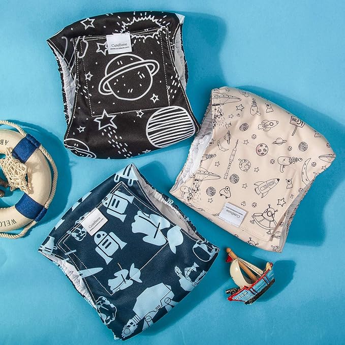 CuteBone Male Washable Dog Diapers Belly Bands 3pcs a Pack DM05L