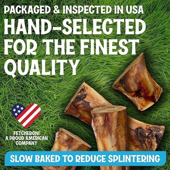 Beef Marrow Bones for Dogs, 3" Bone, Long Lasting Stuffed Treats, Tasty and Healthy Snack for Small and Medium Sized Pets, (12 Pack)