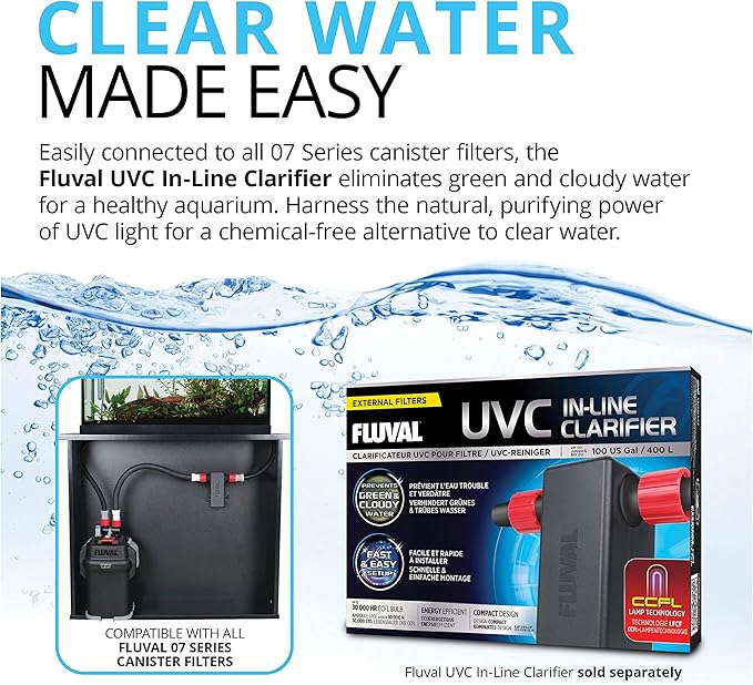 Fluval 307 Perfomance Canister Filter - for Aquariums Up to 70 Gallons - Aquarium Canister Filter