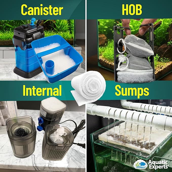 Aquatic Experts Aquarium Filter Floss for Fish Tank Filters - FilterFirst Aquarium Filter Pad - Media Roll for Crystal Clear Water, 3/4" - 1" Thick (24 Inch Wide, 72 Inch Long)