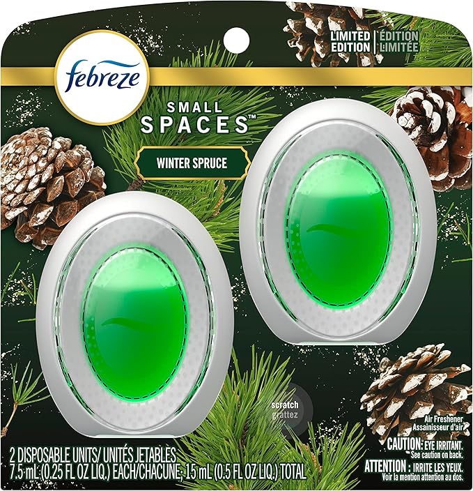Febreze Small Spaces Air Freshener Limited Edition Scents (Winter Spruce, 2 Pack)