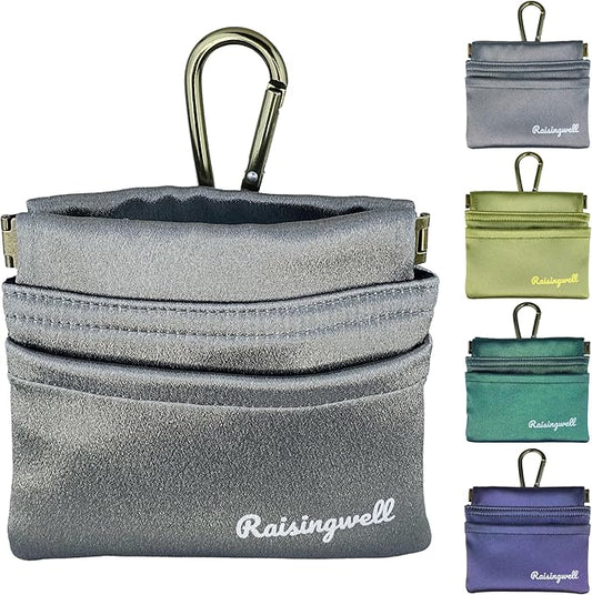 Dog Treat Pouch, Pocket Sized Pet Training Pouch, Hand Free Bronze Dog Walking Bag with Carabiner, Self-Closing Pet Feed Snack Reward, for Puppy Travel or Outdoor Use, NanoPTC