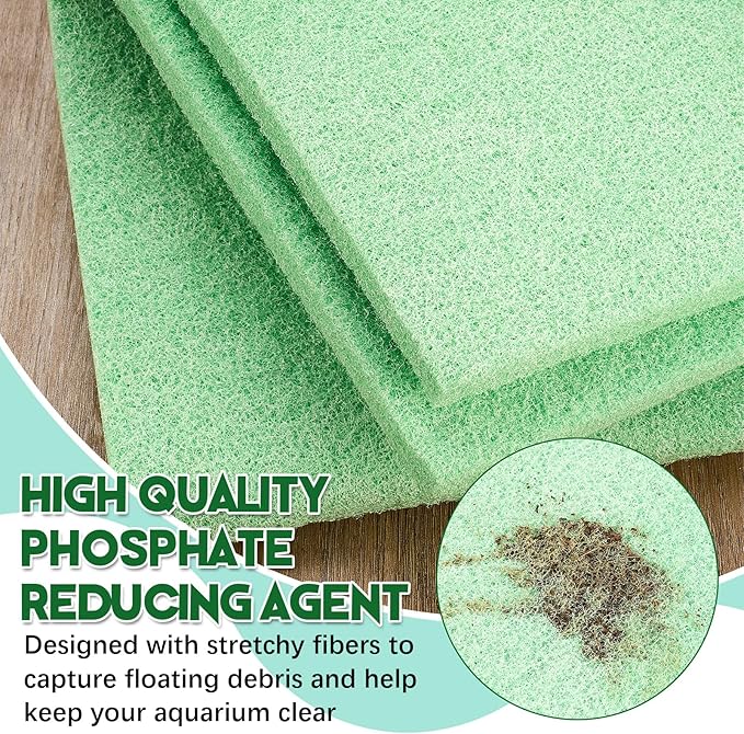 Treela 10 x 36 Inch Phosphate Reducer Filter Pad Fish Tank Filter Pads Phosphate Remover Aquarium Cut to Fit for Aquariums and Pond Reducing Infused Media Pad
