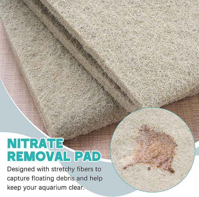 Treela 10 x 36 Inch Ammonia Reducer Filter Pad Fish Tank Filter Pads Ammonia Remover Aquarium Cut to Fit for Aquariums and Pond Reducing Infused Media Pad