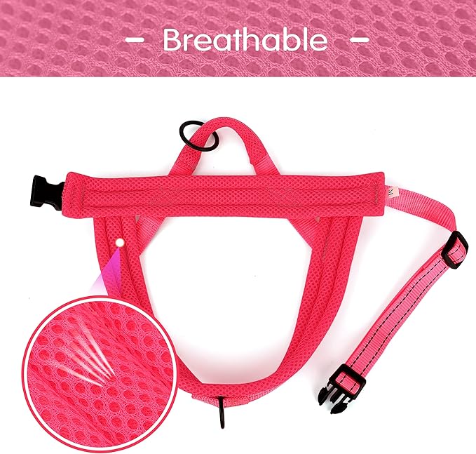 Didog No Pull Dog Harness with Soft Mesh Padded,Reflective & Quick Fit Light Weight Dog Strap Vest Harness,Easy for Walking Training (XS:Chest 15-18", Pink)
