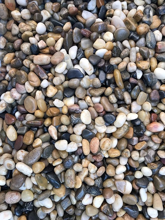 Voulosimi 18 LBS River Rock Stones, Natural Decorative Polished Mixed Pebbles Gravel,Outdoor Decorative Stones for Plant Aquariums, Landscaping, Vase Fillers