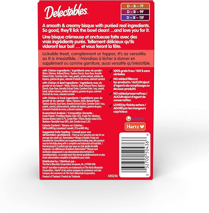 Delectables Bisque Non-Seafood Lickable Cat Treats Variety Pack, 6 Count (Pack of 6)