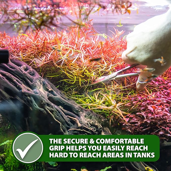 Mandala Crafts Black Stainless Steel Aquascaping Tools Kit – Aquarium Plant Tools with Tweezers and Scissors for Fish Tanks, Hospital Tanks, Goldfish Bowls, Aquariums, and Terrariums