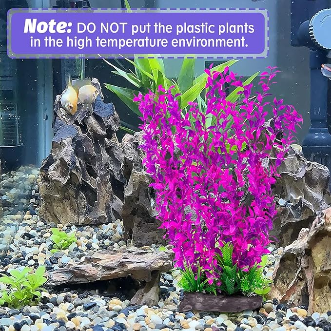 Hamiledyi Aquarium Plastic Plants Aquarium Decor Artificial Fish Tank Plants,Tall Fish Tank Decorations, Extra Large Aquarium Plant 20.4-inch Tall,1PCS