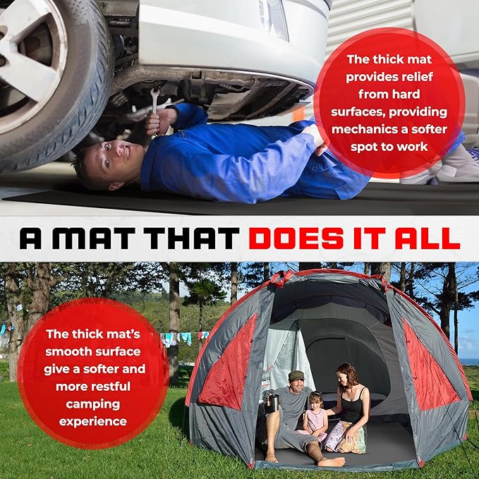 8FT x 4FT Extra Large Exercise Mat - PVC Floor Workout Mat with Carry Bag, Cleaning Cloth - Non slip Thick Workout Mats for Home Gym Flooring, Fitness Training Mat for Weights Pilates Cardio