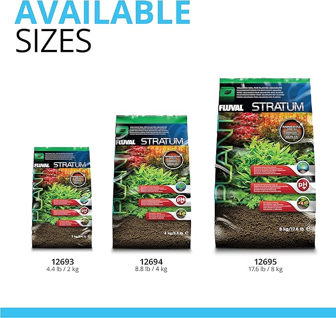 Fluval 12695 Plant and Shrimp Stratum for Freshwater Fish Tanks, 17.6 lbs. – Aquarium Substrate for Strong Plant Growth, Supports Neutral to Slightly Acidic pH