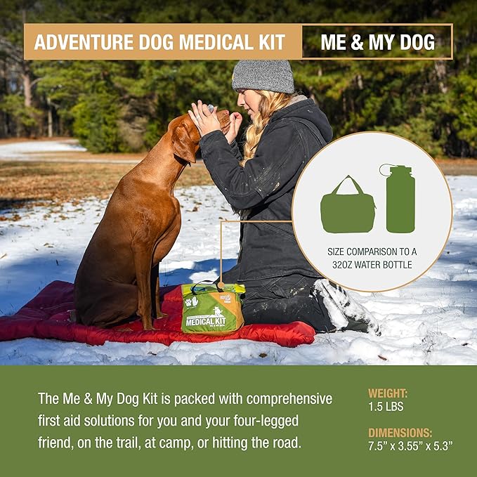 Adventure Medical Kits Me & My Dog Medical Kit - Human & Canine First Aid Essentials - Includes Cold Pack, SOL Emergency Blanket, Splinter Picker & More