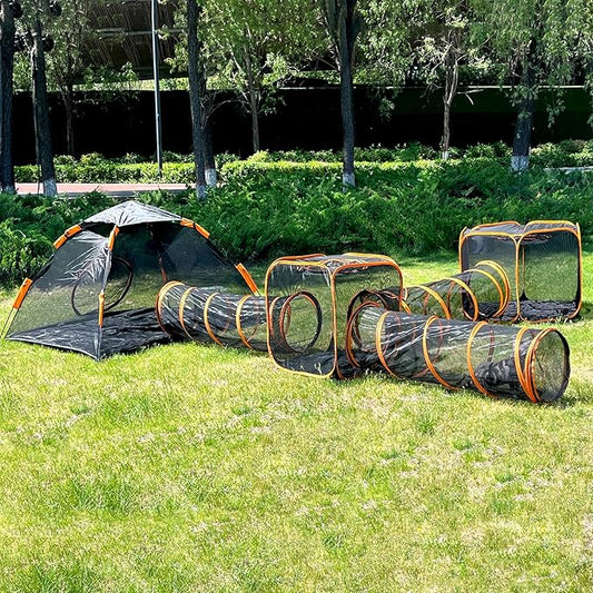 Catio Outdoor Cat Enclosures for Indoor Cats, 6-in-1 Outside Large Playground Include Portable Cat Tent, for Cats and Other Pets